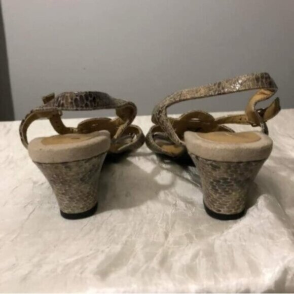 Snake Skin Sling Back Heels Sz 10 - Picture 6 of 6